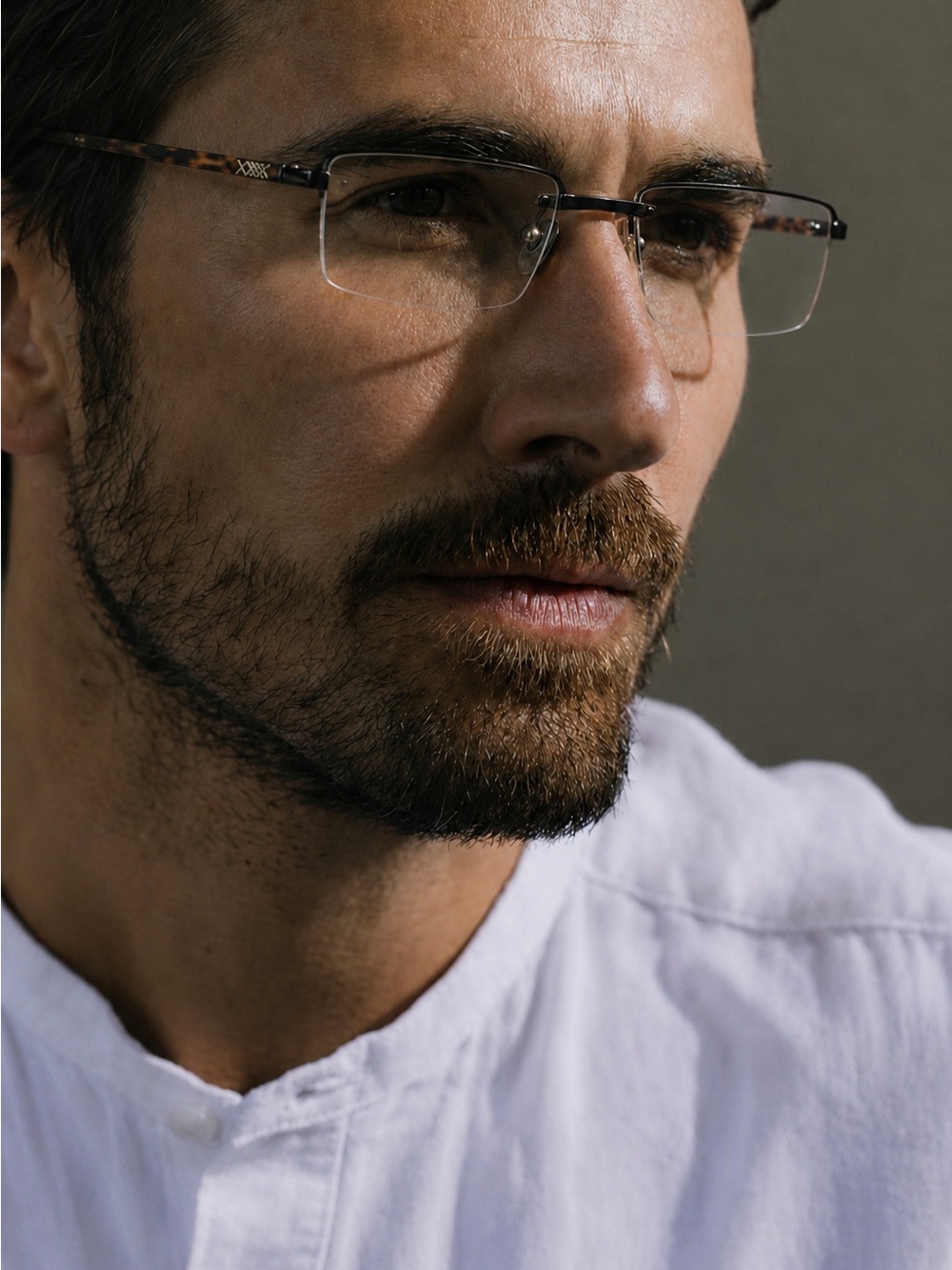 Vintage Burberry Rimless Rectangular Tortoise Eyeglasses Frames - late 90s